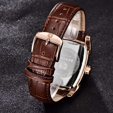 Stylish BENYAR Waterproof Rectangle Case Watch for Men