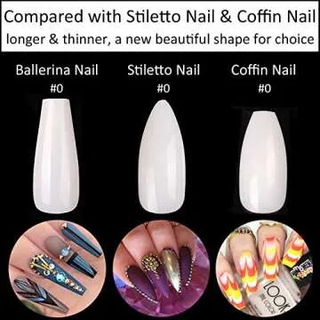 Long Coffin Fake Nails - 500 Pcs Full Cover Tips