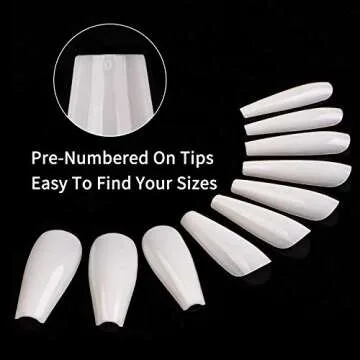 Long Coffin Fake Nails - 500 Pcs Full Cover Tips