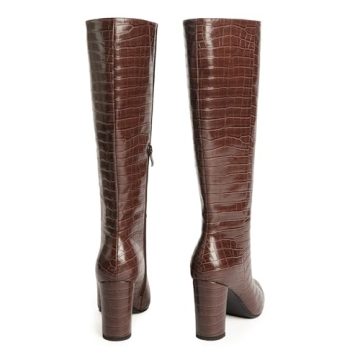 Chic Modatope Black Knee High Boots for Women - Size 8