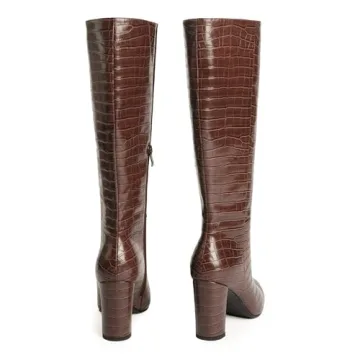 Chic Modatope Black Knee High Boots for Women - Size 8