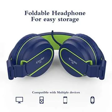 Durable ELECDER i36 Kids Headphones for School and Play