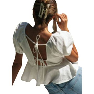 Stylish Remidoo Puff Sleeve Crop Top for Women