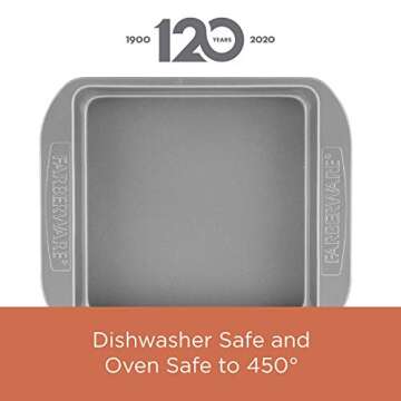 Farberware Nonstick Bakeware Nonstick Springform Baking Pan / Nonstick Springform Cake Pan / Nonstick Cheesecake Pan, Round - 9 Inch, Gray