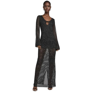 The Wolf Gang Women's Coi Sequin Dress - Elegant Noir Maximalism