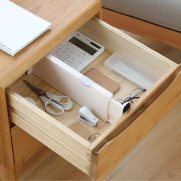 Kingrol 4 Pack 11-17 Inch Expandable Drawer Organizers Dividers with Nonslip Ends, Household Separators for Kitchen Utensils Dressers Clothes Craft Office Supplies