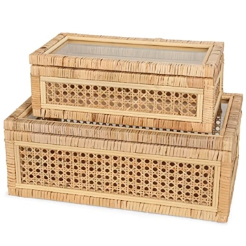 Stylish Handwoven Rattan Storage Boxes for Home Decor