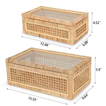 Stylish Handwoven Rattan Storage Boxes for Home Decor