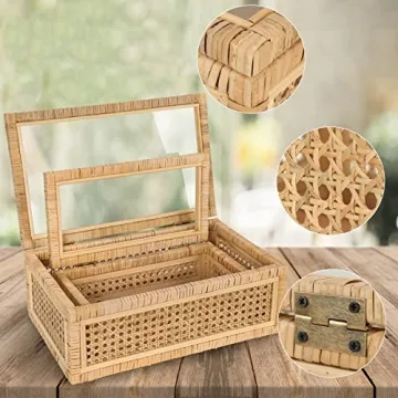 Stylish Handwoven Rattan Storage Boxes for Home Decor