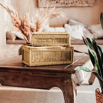 Stylish Handwoven Rattan Storage Boxes for Home Decor
