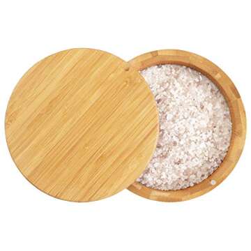 Totally Bamboo Barkeeper's Salt Box, Margarita Salt Rimmer for Cocktail Drinks, Home Bar Accessory with Magnetic Swivel Lid