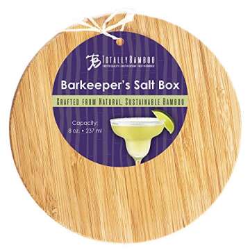 Totally Bamboo Barkeeper's Salt Box, Margarita Salt Rimmer for Cocktail Drinks, Home Bar Accessory with Magnetic Swivel Lid
