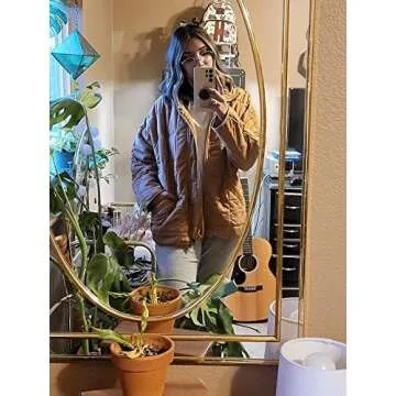 ETCYY Women's Causal Lightweight Quilted Jackets Long Sleeve Oversized Warm Winter Zip Up Coat with Pockets