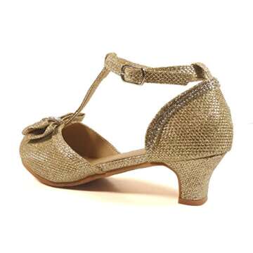 Nova Utopia Girls Low Medium Heel Dress Sandal Flower Girl Shoes,NF Utopia Girl NFGFH58H Gold 1