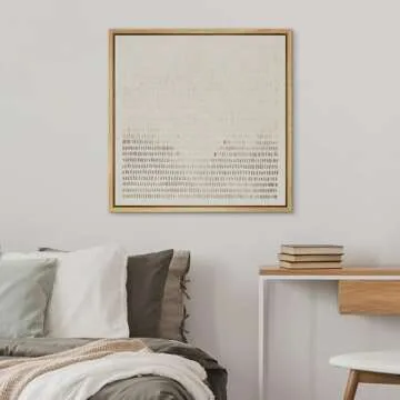 SIGNWIN Framed Canvas Print Wall Art Minimalist Beige and Gray Linear Pattern Illustrations Modern Art Decorative Minimal Calm/Zen for Living Room, Bedroom, Office - 16"x16" Natural