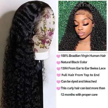 Curly Lace Front Wig Human Hair with 250% Density