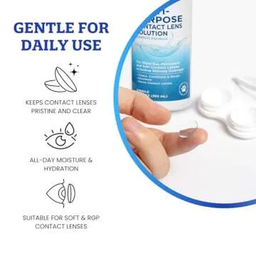 Cruelty-Free Contact Lens Solution 12oz - Multipurpose Cleaner & Sterile Isotonic Eye Contacts Care by Clear Conscience