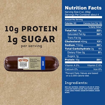 Old Wisconsin Beef Summer Sausage – Premium Quality, 8 Oz