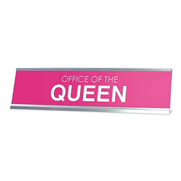 Charming Pink Office of The Queen Novelty Desk Sign