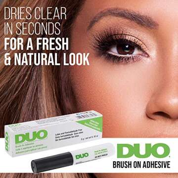 DUO Brush-on Strip Lash Adhesive, Clear, 0.18oz, 1-Pack