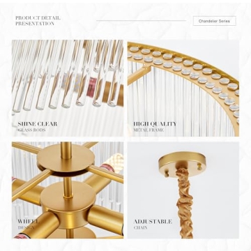 Modern Gold Glass Chandelier for Stylish Interiors