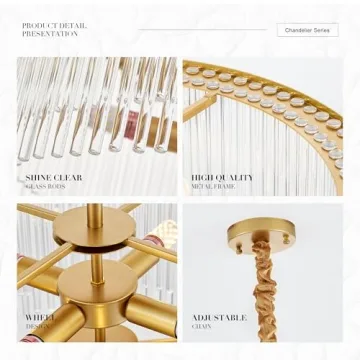 Modern Gold Glass Chandelier for Stylish Interiors