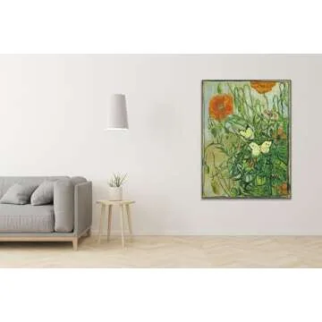Vincent Van Gogh Butterflies Poppies Canvas Art