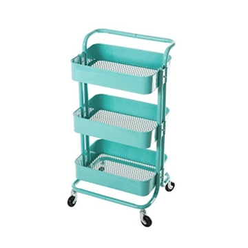 HollyHOME 3-Tier Metal Utility Cart for Easy Storage
