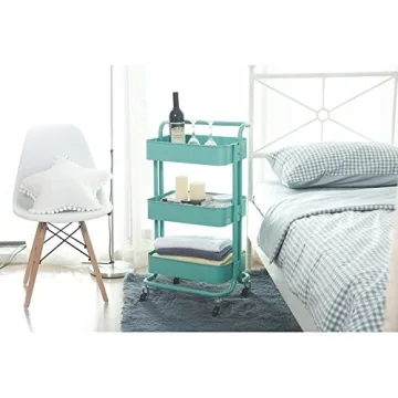 HollyHOME 3-Tier Metal Utility Cart for Easy Storage