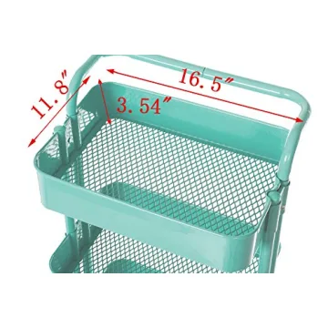HollyHOME 3-Tier Metal Utility Cart for Easy Storage