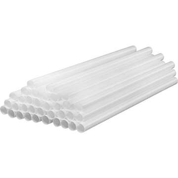 White Jumbo Smoothie Straws - Perfect for Drinks and Parties