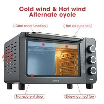 Food Dehydrator Machine, LoyoLa Electric Dehydrator Faster Drying for Beef Jerky,Fruit, Dog Treats, Herbs, Vegetable, Dried Snacks with 4 Stainless Steel Trays and Time & Temperature Control