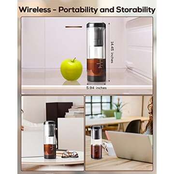 POOKIN 2021 Electric Cold Brew Coffee Maker, Cold Brew in 15 Minute, Easy to Control LCD Panel, 3 Brew Strength Settings, Instant Coffee Cooler, BPA Free, 3-4 Person