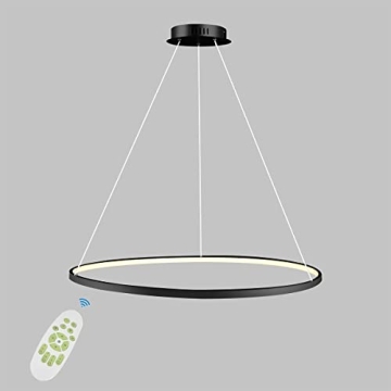LightInTheBox Modern Pendant Light, 23.6" LED Ring Chandeliers Ceiling Light with Remote Control,Min...