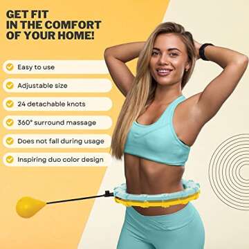 UNIKOST Smart Weighted Infinity Hula Hoop Trainer - Adjustable Fitness Hoop for Adults, Men & Women ...