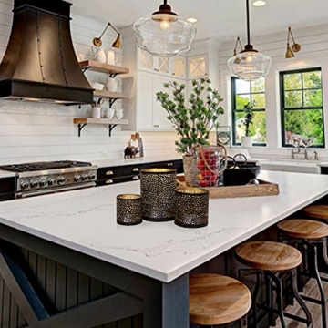 Elegant Lazy Gifts Set of 3 Black and Gold Candle Holders