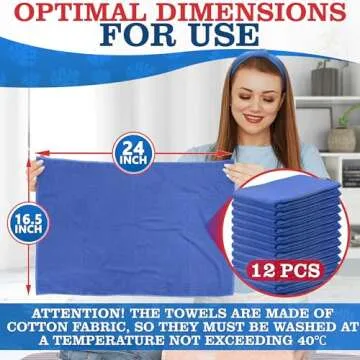 12-Piece Cotton Cleaning Rags for Versatile Cleaning Tasks
