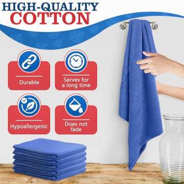 12-Piece Cotton Cleaning Rags for Versatile Cleaning Tasks