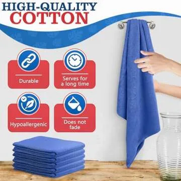 12-Piece Cotton Cleaning Rags for Versatile Cleaning Tasks