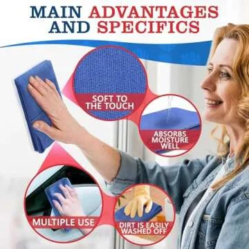 12-Piece Cotton Cleaning Rags for Versatile Cleaning Tasks