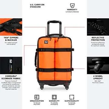 OGIO ALPHA Convoy 4-Wheel Spinner Carry-on Travel Bag, US Domestic Carry-On, Black, ‎22 x 14 x 10-Inch