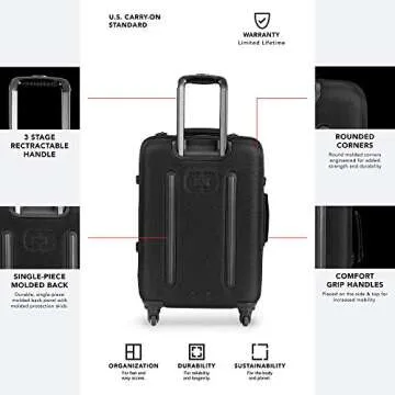 OGIO ALPHA Convoy 4-Wheel Spinner Carry-on Travel Bag, US Domestic Carry-On, Black, ‎22 x 14 x 10-Inch