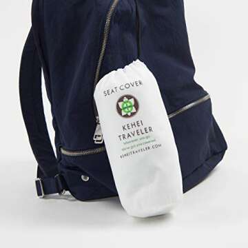 Kehei Traveler Eco-Friendly Protective Airplane Seat Cover Disposable or Reusable - with Arm Rest and Tray Table Covers & Pouch - Fit Most Train, Bus, Ride-Share Car, Other Public Seating, White