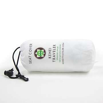 Kehei Traveler Eco-Friendly Protective Airplane Seat Cover Disposable or Reusable - with Arm Rest and Tray Table Covers & Pouch - Fit Most Train, Bus, Ride-Share Car, Other Public Seating, White