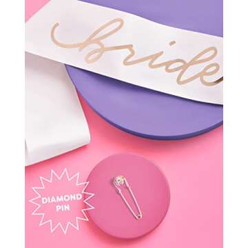 xo, Fetti Bride to Be Sash | Bachelorette Party Decorations White + Rose Gold, Bridal Shower Gift, Bridesmaid Favors