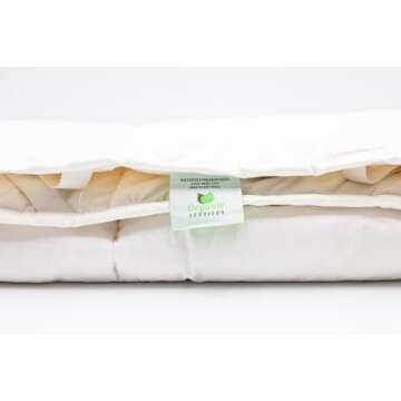 OrganicTextiles 100% Natural Australian Wool Mattress Pad with Organic Cotton Cover (King Size), Moi...