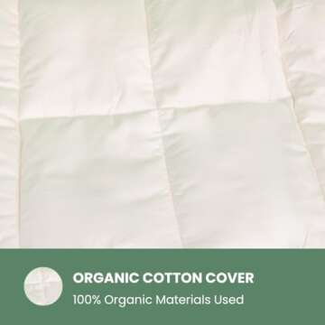 OrganicTextiles 100% Natural Australian Wool Mattress Pad with Organic Cotton Cover (King Size), Moisture Wicking, Luxurious Soft Feel, Baffle Box Stitching, Temperature Regulation, Machine Washable