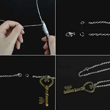 33 Feet Stainless Steel Jewelry Chains for Jewelry Making Silver Chain Roll with 40 Pieces Open Jump Rings & 20 Pieces Lobster Clasps Silver Necklace Link Cable Chains Jewelry DIY Accessories (2.0mm)