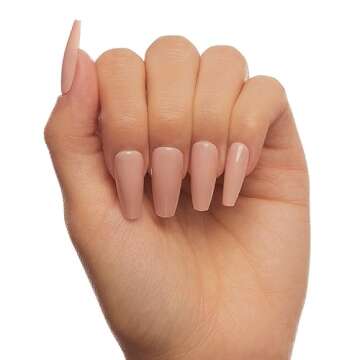 Glamnetic Press On Nails - Exposed and So Classy | Long Coffin Nails with Salon UV Finish in a Reusable Kit