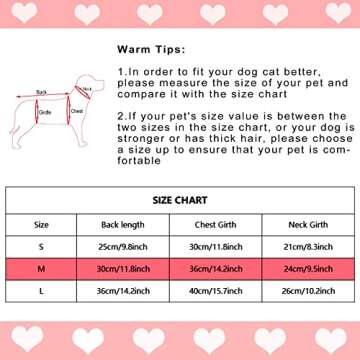 Dxhycc Dog Knitted Sweater Dog Heart Sweater Puppy Sweater Warm Soft Pet Holiday Clothes for Medium Cats and Dogs (Pink, M)